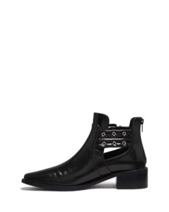 Baylee Ankle Boot Black Crinkle Patent -StepAura Store BAYLEE BLACKCRINKLEPATENTPU SIDE2 INTERIOR