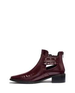 Baylee Ankle Boot Bordeaux Crinkle Patent -StepAura Store BAYLEE BORDEAUXCRINKLEPATENTPU SIDE2 INTERIOR