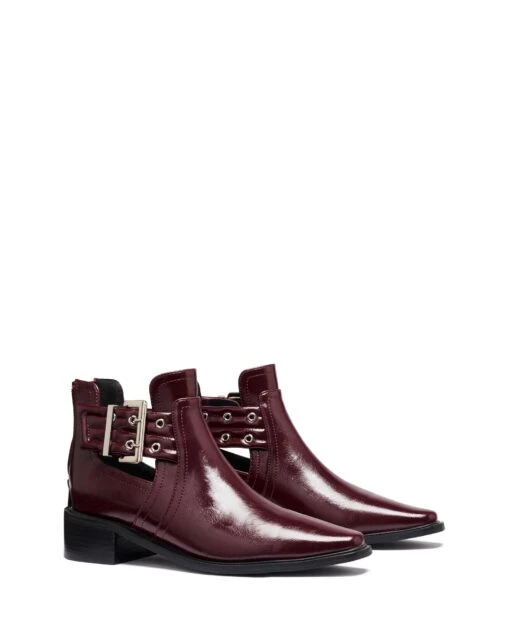Baylee Ankle Boot Bordeaux Crinkle Patent
