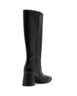 Cadence Tall Boot Black Textured 7 Cadence Tall Boot Black Textured -StepAura Store CADENCE BLACKTEXTUREDPU BACKANGLE