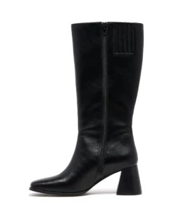 Cadence Tall Boot Black Textured 6 Cadence Tall Boot Black Textured -StepAura Store CADENCE BLACKTEXTUREDPU SIDE2 INTERIOR
