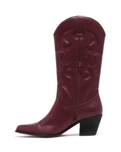 Clayton Cowboy Boot Bordeaux -StepAura Store CLAYTON BORDEAUX SIDE2 INTERIOR