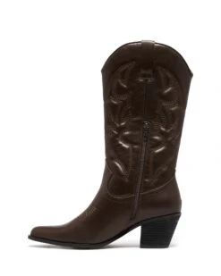 Clayton Cowboy Boot Chocolate -StepAura Store CLAYTON CHOCOLATEPU SIDE2 INTERIOR
