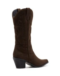 Clayton Cowboy Boot Chocolate Suede 6 Clayton Cowboy Boot Chocolate Suede -StepAura Store CLAYTON CHOCOLATE MICROSUEDE BACK