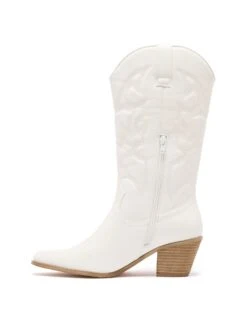 Clayton Cowboy Boot Ivory 7 Clayton Cowboy Boot Ivory -StepAura Store CLAYTON IVORY SIDE2 INTERIOR