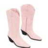 Clayton Cowboy Boot Pale Pink Suede
