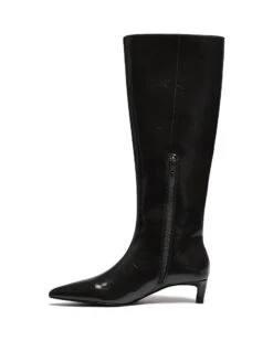 Destiny Tall Boot Black Textured -StepAura Store DESTINY BLACKTEXTUREDPU SIDE2 INTERIOR