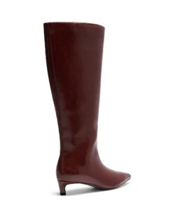 Destiny Tall Boot Bordeaux Textured -StepAura Store DESTINY BORDEAUXTEXTUREDPU BACKANGLE