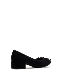 Diana Ballet Heel Black Microsuede -StepAura Store DIANA BLACK MICRO BACK