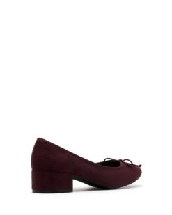 Diana Ballet Heel Bordeaux Microsuede -StepAura Store DIANA BORDEAUX MICRO BACK