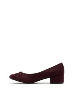 Diana Ballet Heel Bordeaux Microsuede -StepAura Store DIANA BORDEAUX MICRO SIDE2