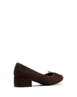 Diana Ballet Heel Chocolate Microsuede 6 Diana Ballet Heel Chocolate Microsuede -StepAura Store DIANA CHOC MICRO BACK