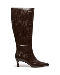 StepAura Store -StepAura Store DOVE CHOCOLATE PATENT CROC PU SIDE