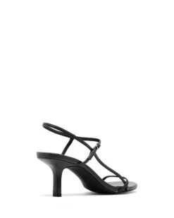 Easton Slingback Heel Black -StepAura Store EASTON BLACKSMOOTHPU BACKANGLE
