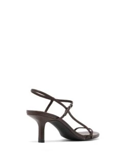 Easton Slingback Heel Chocolate 6 Easton Slingback Heel Chocolate -StepAura Store EASTON CHOCOLATESMOOTHPU BACKANGLE