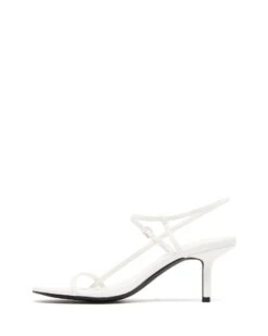Easton Slingback Heel White -StepAura Store EASTON WHITESMOOTHPU SIDE2 INTERIOR
