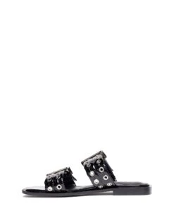 Ego Flat Sandal Black Patent -StepAura Store EGO BLACKPATENT SIDE2 INTERIOR