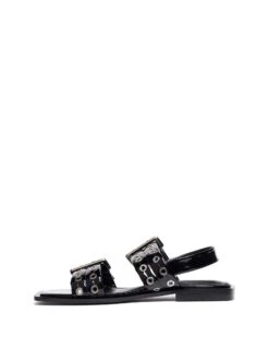 Elemental Slingback Flat Sandal Black Patent 7 Elemental Slingback Flat Sandal Black Patent -StepAura Store ELEMENTAL BLACKPATENT SIDE2 INTERIOR