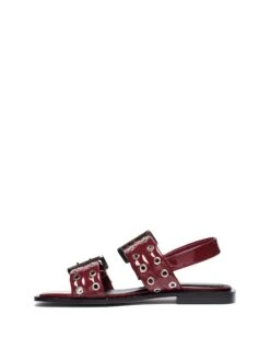 Elemental Slingback Flat Sandal Cherry Patent -StepAura Store ELEMENTAL CHERRYPATENT SIDE2 INTERIOR