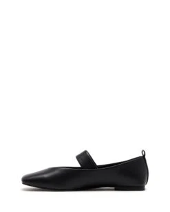 Gael Ballet Flat Black 7 Gael Ballet Flat Black -StepAura Store GAEL BLACKSMOOTH PU SIDE2