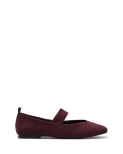 Gael Ballet Flat Bordeaux Suede -StepAura Store GAEL BORDEAUXFAUX SUEDE SIDE