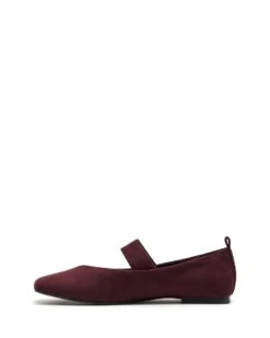 Gael Ballet Flat Bordeaux Suede -StepAura Store GAEL BORDEAUXFAUX SUEDE SIDE2