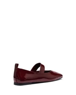 Gael Ballet Flat Bordeaux Patent 6 Gael Ballet Flat Bordeaux Patent -StepAura Store GAEL BORDEAUXPATENTPU BACKANGLE