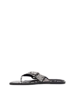 Gallery Thong Sandal Black/White Snake -StepAura Store GALLERY BLACKWHITESNAKE SIDE2 INTERIOR