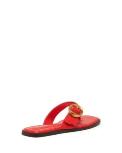 Gallery Thong Sandal Red Smooth -StepAura Store GALLERY RED SMOOTH PU BACK
