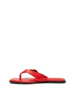 Gallery Thong Sandal Red Smooth -StepAura Store GALLERY RED SMOOTH PU SIDE2