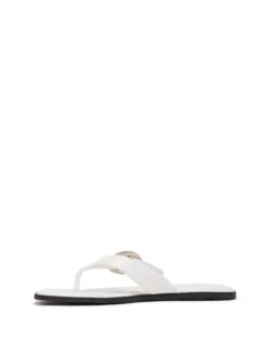 Gallery Thong Sandal White Smooth -StepAura Store GALLERY WHITE SIDE2 INTERIOR