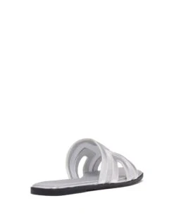 Gaze Flat Sandal Silver Mesh 8 Gaze Flat Sandal Silver Mesh -StepAura Store GAZE SILVER BACKANGLE