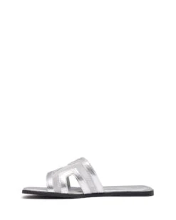 Gaze Flat Sandal Silver Mesh 9 Gaze Flat Sandal Silver Mesh -StepAura Store GAZE SILVER SIDE2 INTERIOR
