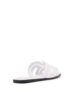 Gaze Flat Sandal White Mesh 6 Gaze Flat Sandal White Mesh -StepAura Store GAZE WHITE BACKANGLE