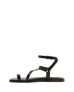 Gerry Sandal Black Burnished -StepAura Store GERRY BLACK BURNISHED PU SIDE2