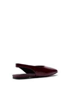 Graze Slingback Flat Bordeaux Patent -StepAura Store GRAZE BORDEAUXPATENT PU BACK