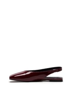 Graze Slingback Flat Bordeaux Patent -StepAura Store GRAZE BORDEAUXPATENT PU SIDE2