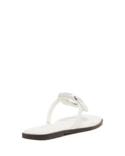Guild Thong Sandal White Smooth -StepAura Store GUILD WHITE PU BACK
