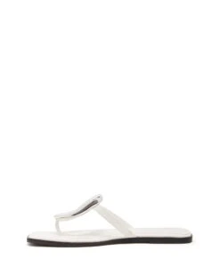 Guild Thong Sandal White Smooth -StepAura Store GUILD WHITE PU SDE2