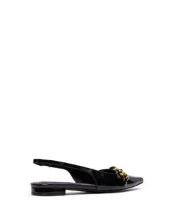 Guilty Slingback Flat Black Patent 6 Guilty Slingback Flat Black Patent -StepAura Store GUILTY BLACK PATENTPU BACK ANGLE