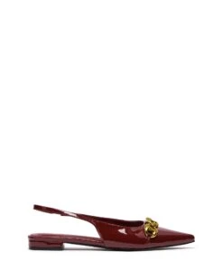 Guilty Slingback Flat Bordeaux Patent -StepAura Store GUILTY BORDEAUX PATENTPU SIDE