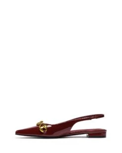 Guilty Slingback Flat Bordeaux Patent -StepAura Store GUILTY BORDEAUX PATENTPU SIDE2 INTERIOR
