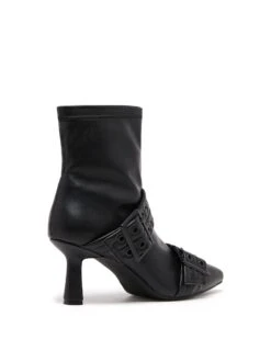 Hadley Ankle Boot Black -StepAura Store HADLEY BLACK STRETCH PU BACK ANGLE 8b1f7b57 385a 4e2f bb12 299fd16d8618