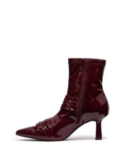 Hadley Ankle Boot Cherry 7 Hadley Ankle Boot Cherry -StepAura Store HADLEY BORDEAUX STRETCH PU SIDE2 INTERIOR