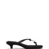 Haydn Thong Heel Black Microsuede
