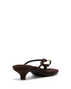 Haydn Thong Heel Chocolate Microsuede -StepAura Store HAYDN CHOCOLATEMICROSUEDE BACKANGLE