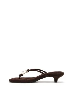 Haydn Thong Heel Chocolate Microsuede -StepAura Store HAYDN CHOCOLATEMICROSUEDE SIDE2 INTERIOR