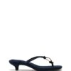 Haydn Thong Heel Navy Microsuede