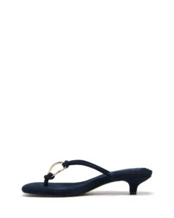 Haydn Thong Heel Navy Microsuede 7 Haydn Thong Heel Navy Microsuede -StepAura Store HAYDN NAVYMICROSUEDE SIDE2 INTERIOR
