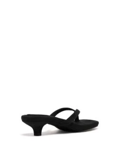 Heatwave Thong Heel Black Microsuede -StepAura Store HEATWAVE BLACKMICROSUEDE BACKANGLE